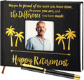 Ctosree Retirement Guest Book with Signature Pen Retirement Party Gift Supplies for Women Men Office Colleague Advice and Wishes Decorations(Palm)