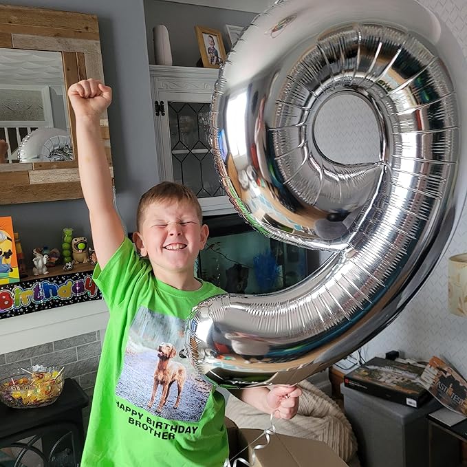 Silver Number 16 Balloon 40 inch, 16 Number Balloons, 16th Silver Birthday Decorations for Girls Boys Kids, 16 Year Old Silver Party Supplies