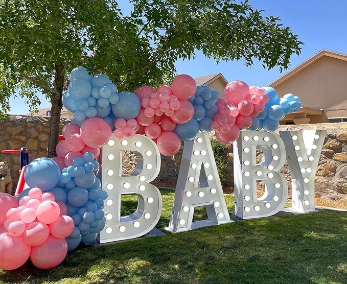 Pink and Blue Balloons Garland Arch Kit - 170Pcs Gender Reveal Balloon Garland Arch Kit Different Size Balloons for Boy or Girl Gender Reveal Baby Shower Birthday Party Decorations