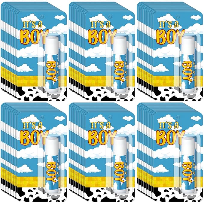 30 Pack It's a Boy Story Baby Shower Games Prizes Party Gifts Bulk Cow Lip Balms Favors for Winners Adults Guests Gender Reveal Favors Decorations Baby Shower Souvenirs Gift Bags Stuffers