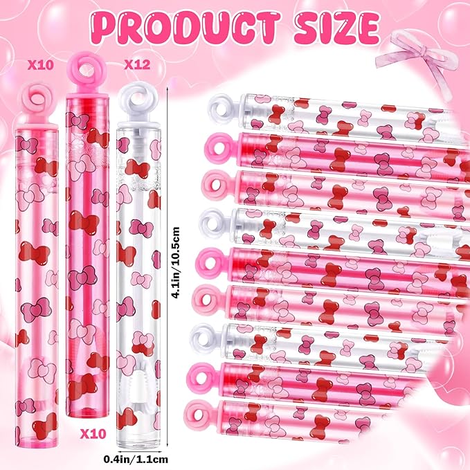 32 Pcs Kitty Bubble Wands Kawaii Bow Bubbles Wand Party Favors for Summer Activity Birthday Gifts Carnival Goody Bag Stuffers Wedding Supplies