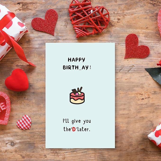 Funny Birthday Card for Wife Women, Girlfriend Bday Card for Her, Inappropriate Birthday Cards