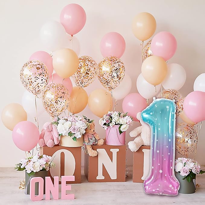 Number 1 Balloon, Large number balloons 40 inch, 1st Birthday Party Decorations Supplies First Birthday Sign Decor