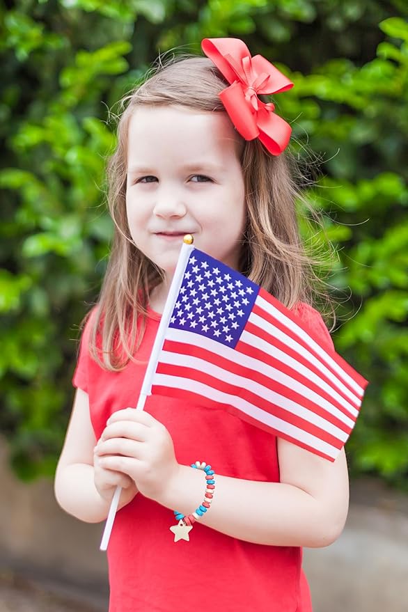 Patriotic Candy - 24 Red White and Blue Candy Bracelets Individually Wrapped - Bulk Candy - Great for Patriotic Party Favors - 4th of July - Memorial Day - Veterans Day - USA Patriotic Parade -