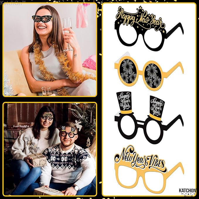 KatchOn, 2026 Glasses New Years Eve - Pack of 12 | New Years Eve Party Supplies 2026 | New Years Eve Glasses for NYE Party Favors 2026, Happy New Years Decorations 2026 | NYE Decorations 2026