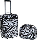 Rockland Fashion Softside Upright Luggage Set,Expandable, Zebra, 2-Piece (14/19)