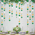 Valentines Day Party Decorations Green Gold and White Love Heart Garland Hanging Streamer Banner for Spring Summer Anniversary Engagement Wedding Bridal Baby Shower Birthday Mothers Day Party Supplies