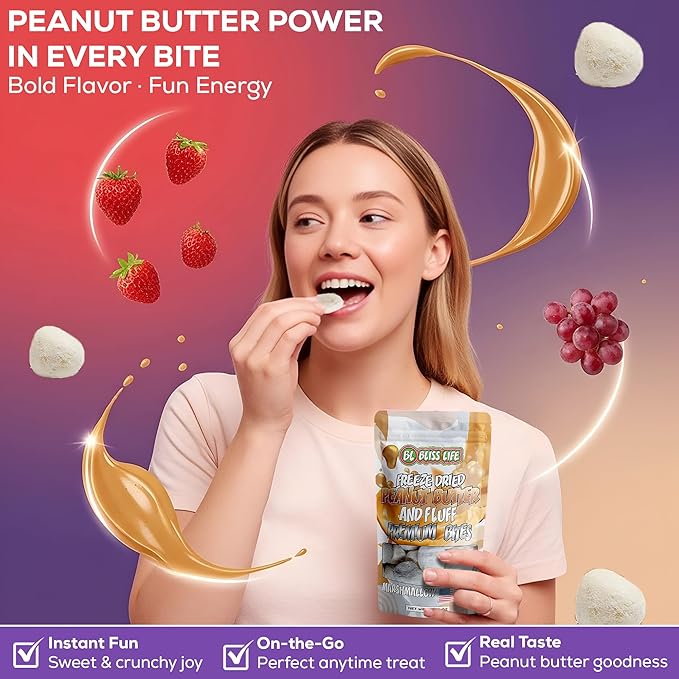 Freeze Dried PB&J Marshmallow Candy Exotic new TikTok Trend Unique Novelty Snack that Melts in your Mouth 2oz