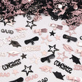 Pink and Black Graduation Confetti 2026, 1000 Pcs Congrats Grad Confetti Class of 2026 Party Table Centerpiece for Graduation Party Decorations