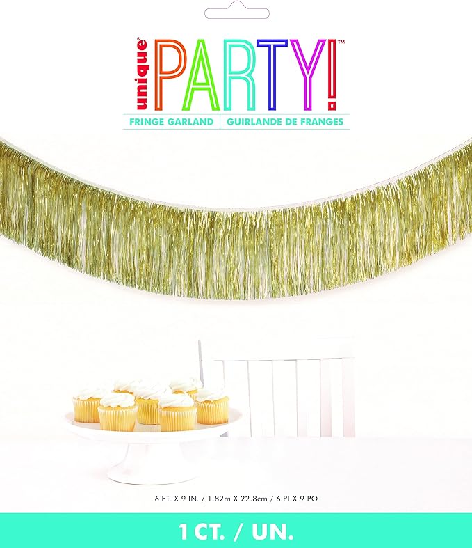 Gold Foil Fringe Garland, 6 ft - 1 Counts | Premium Sparkling Garland for Parties, Events & Home Decor
