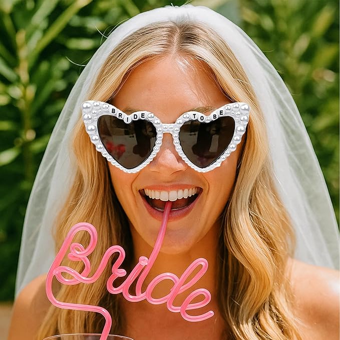 Bride to Be Veil for Bachelorette Party, Bridal Shower, Wedding Morning, Engagement Photo Accessory