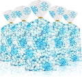 100 Pcs Winter Snowflake Treat Bags - Christmas Gift Bags, Blue White Plastic Snowflakes Cello Candy Goodie Cookie Snack Cellophane Bag with Twist Ties for Xmas Holiday Winter Wonderland Party Favors