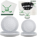 Kochorie 144 Pieces Golf Party Supplies, Sports Tableware Sets Including Disposable Paper Plates Napkins Cups Forks Serves 24 for Birthday Sports Golf Party Decorations