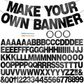 BEISHIDA 116 PCS A-Z DIY Letter Banner Kit Make Your Own Banner Double-Sided Black Including 111 Letters and Numbers 3 Rope and 9 Threading Device,Customized for Birthday Graduation Wedding Decor