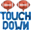 Blue Touchdown Balloons Football Balloons Rugby Birthday Party Balloons Letter Balloon for Football Birthday Party Decoration Sports Ballons Arch Kits Party Balloon Sets-11 PCS