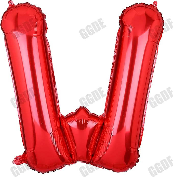 40 Inch Big Red Letter Balloons Foil Mylar Wedding Bachelorette Wedding Birthday Bridal Shower Anniversary Celebration Graduation Party Decoration Alphabet W (A-Z)