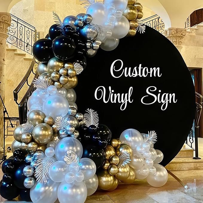 New Years Balloon Garland Arch Kit Black and Gold Explosion Star Balloons Black Pearl White Champagne Gold Balloon for Happy New Year Eve 2026 Grad Birthday Retirement Baby Shower Party Decor