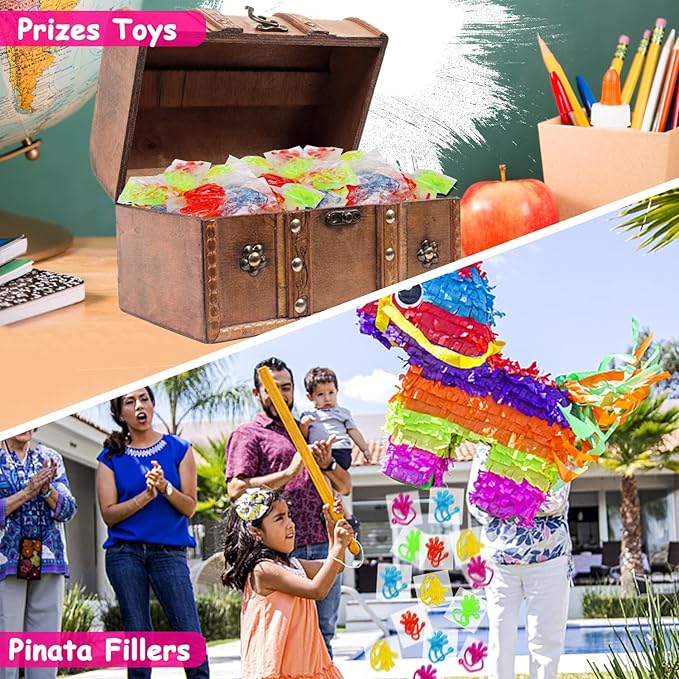Thremhoo Easter Egg Fillers - 40PCS Glitter Sticky Hand Birthday Party Favors for Kids 4-8 8-12 Goodie Bag Stuffers Classroom Treasure Box Toys Carnival Prizes Bulk Treat Trinkets Pinata Mini Stuff