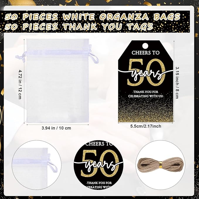 50 Sets 50th Birthday Party Favors for Guest We Still Do 50 Years Bottle Opener Keychain Thank You Cards and Bags 50th Wedding Anniversary Souvenirs Return Gift