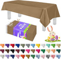 Grandipity 12 Pack Premium Disposable Plastic Tablecloth 54 Inch. x 108 Inch. Decorative Rectangle Table Cover - Gold