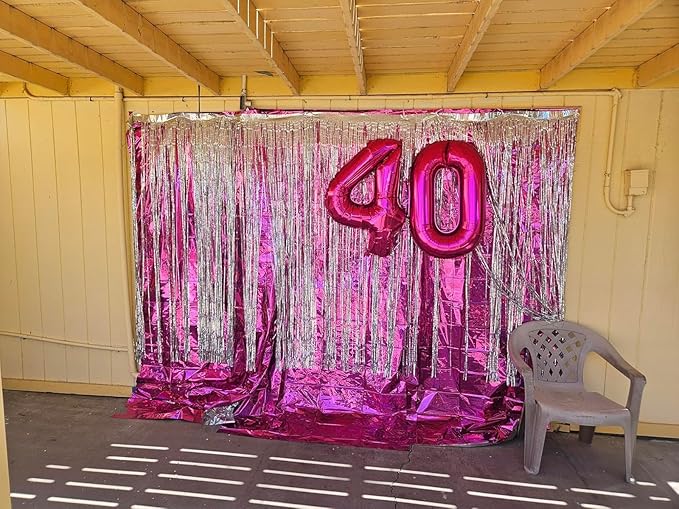 40 Inch Hot Pink Number 8 Balloon, Giant 8 Number Balloons for 8th Birthday Decorations, Party Supplies for Baby Boy Girl, Hot Pink Party Decor