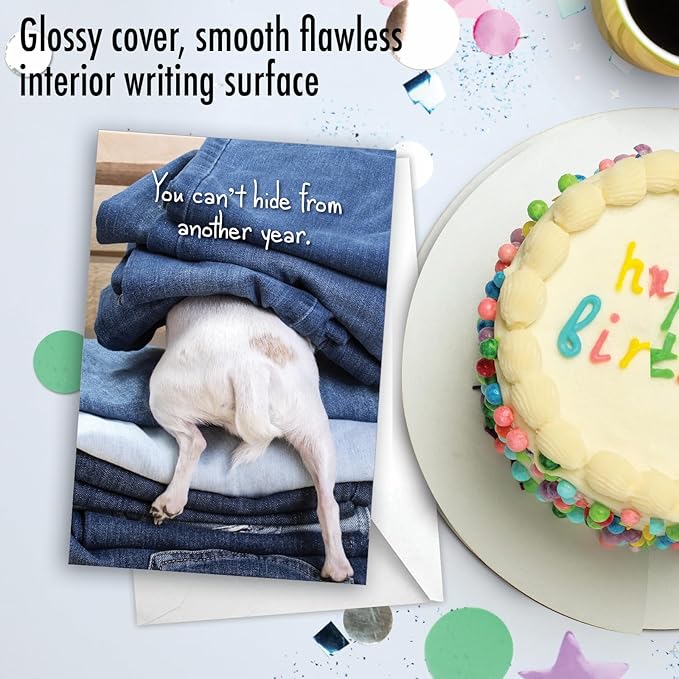 NobleWorks - 1 Funny Animal Birthday Card with Envelope - Cute Card for Birthdays - Tattle Tails C9279DBDG