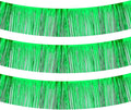 PATIKIL Foil Fringe Garland 10 Feet, 3 Pack Metallic Tinsel Streamers Fringe Banner Wall Hanging Curtain Backdrop for Wedding Birthday Christmas New Year Party Decoration, Green