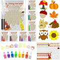 Cinrobiye 144 PCS Fall Party Favors Thanksgiving Autumn Painting Craft Set with Colorful Finger Rings, Harvest Festival Party Supplies, Goodie Bag Fillers, Piñata Fillers, Prize Bulk Set