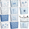 10 Pcs Ocean Themed Cosmetic Bags Bulk Zipper Pouch Makeup Bag for Women Girls Sea Weekend Travel Vacation Trip Gifts Supplies Nautical Party Favors Beach Accessories