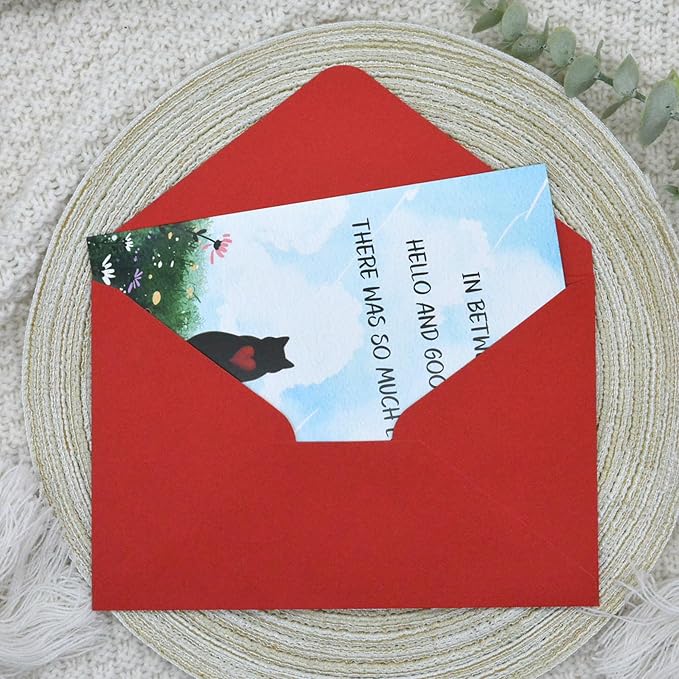 Pet Sympathy Card for Cat Thinking of You Gifts Condolences Card for Loss of Cat Bereavement Sorry for Your Loss Blank Inside Envelope