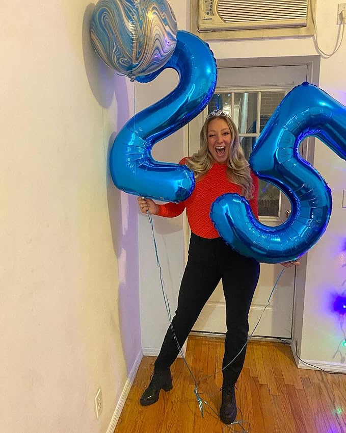 Navy Blue 2 Balloon, Number Balloon 40 Inch, Two Number Birthday Decorations, Second 2nd Birthday Party Supplies, Number 2