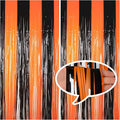 Halloween Party Decorations Tinsel Foil Fringe Curtains Party Backdrop, Melsan 3.2 x 8 ft Streamer Backdrop Tinsel Curtains for Birthday, Graduation, Halloween Party Decor - Pack of 2