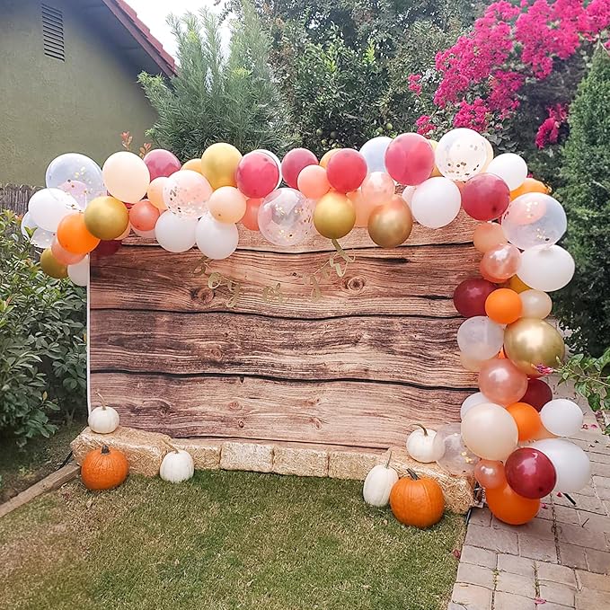 Fall Balloon Arch Kit, Autumn Birthday Party Decor Terracotta Orange Dusty Pink Balloon Garland Maple Acorn Foil Balloons for Thanksgiving Fall Harvest Birthday Bridal Shower Party Decorations