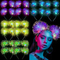 Juexica 16 Pcs Light up Cat Ears Headband with Color Change LED Cat Headband Rave Hair Accessories for New Year Party(Fresh Color)