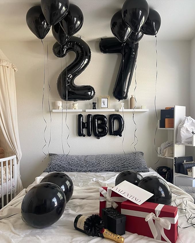 Black Number 70 Balloon 40 inch, 70 Number Balloons, 70th Black Birthday Decorations, 70 Year Old Women Men Party Supplies