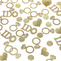 Gold Wedding Table Confetti, Bridal Shower Decorations Bride to Be Confetti Glittering Diamond Ring I Do Engagement Party Table Scatter, 100pcs