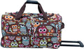 Rockland Rolling Duffel Bag, Black, 22"