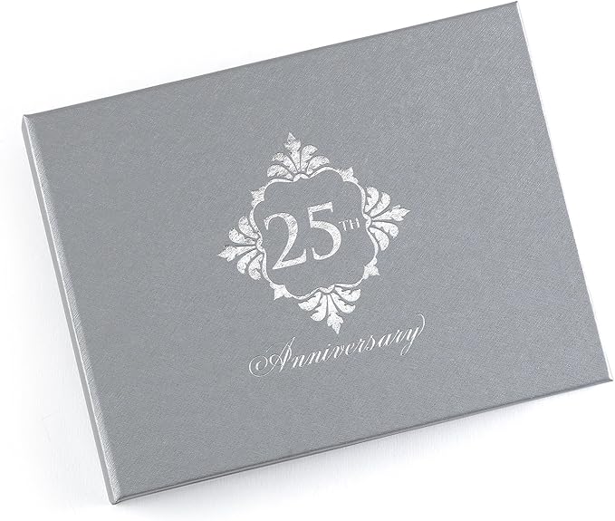 Hortense B. Hewitt Wedding Anniversary Guest Book, 7.5 x 5.75-Inch, Silver 25th Anniversary