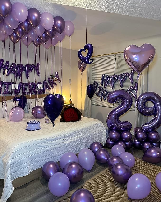 Purple Number 18 Balloon 40 inch, 18 Number Balloons, 18th Purple Birthday Decorations, 18 Year Old Girls Boys Party Supplies