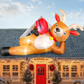 12 FT Giant Christmas Inflatable Reindeer Outdoor Decorations, Large Blow Up Reindeer with Gift Box Decor, Built-in LED Lights, Rapidly Inflate for Yard Lawn Party Holiday Garden Xmas Decorations