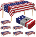 6 Pack Patriotic Disposable Plastic Tablecloth 54" x 108" Memorial Themed Party Table Cloths Disposable for 6 to 8 Foot Tables Independence Day Party Indoor or Outdoor (American Flag)