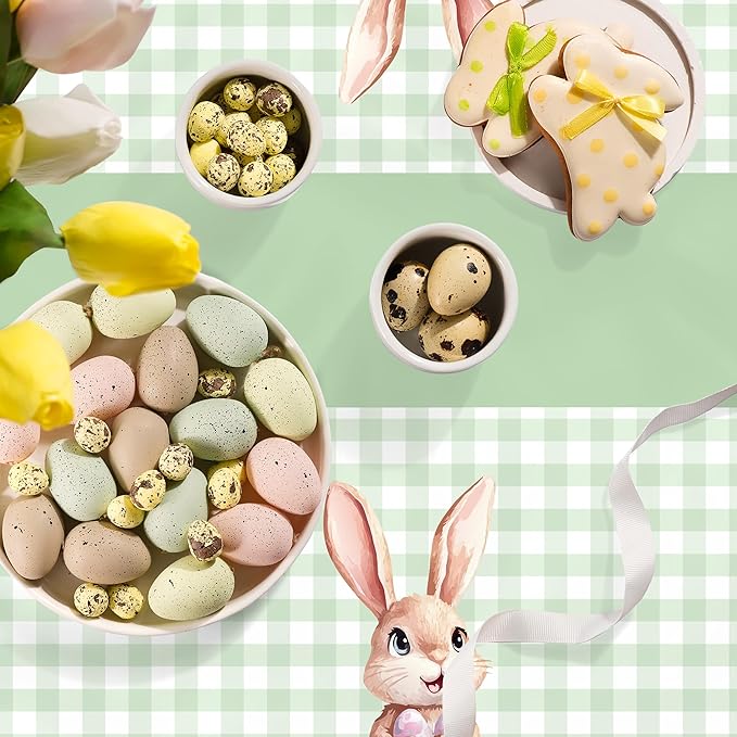OHOME 2 Pack Easter Decorations - Disposable Plastic Tablecloth for Indoor Outdoor | Easter Party Decorations Favors Supplies for Table Decor Backdrop Banner
