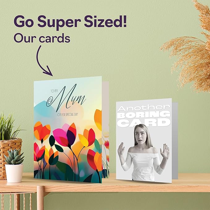 Mum Birthday Card - Vibrant Summer Flowers - Vivid Happy Birthday Card for Mum from Daughter Son, A5 Female Floral Bday Golden Greeting Cards