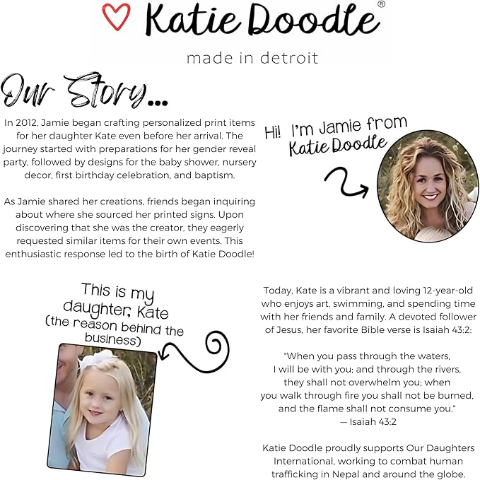 Katie Doodle - Funny Birthday Cards for Women, Friend (Handmade in USA) - Great for 30th, 40th, 50th, 60th, 70th, 75th, 80th, 90th Birthday Gifts for Women Her Friends - Includes 1 Card & 1 Envelope