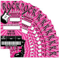 Rockstar Birthday Invitation Ticket, Rock Star Birthday Invitation for Teen Adult, 20 Pop Star Ticket With Envelopes, 3.5 x 8" Double-Sided Fill In Birthday Party Personalized Invites Cards - Pink