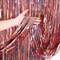 3 Pack Fringe Curtains Party Decorations,Tinsel Backdrop Curtains for Parties,Photo Booth Wedding Graduations Birthday Christmas Event Party Supplies (Rose Gold)