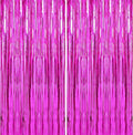 Crosize 4 Pack 3.3 x 9.9 ft Hot Pink Foil Fringe Curtains Party Decorations,Tinsel Curtain Backdrop for Parties, Door Streamers, Glitter Streamer Backdrop for Birthday Decoration
