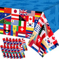 12 Pack International Flag Table Cover Patriotic Table Cloth World Country Flags Plastic Tablecloth for Festival Events Celebration Party Decorations Soccer Sports Beer Party, 108 x 54 Inch