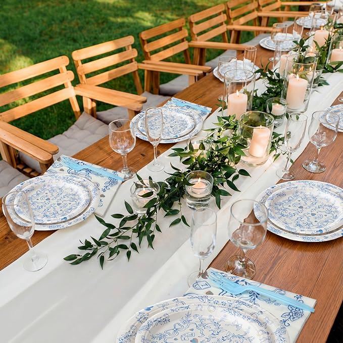 175 Pcs Something Blue Before I Do Bridal Shower Party Tableware Sets Something Blue Paper Plates Cup and Napkins Bridal Shower Disposable Tableware for 25 Guests for Wedding Engagement Bachelorette
