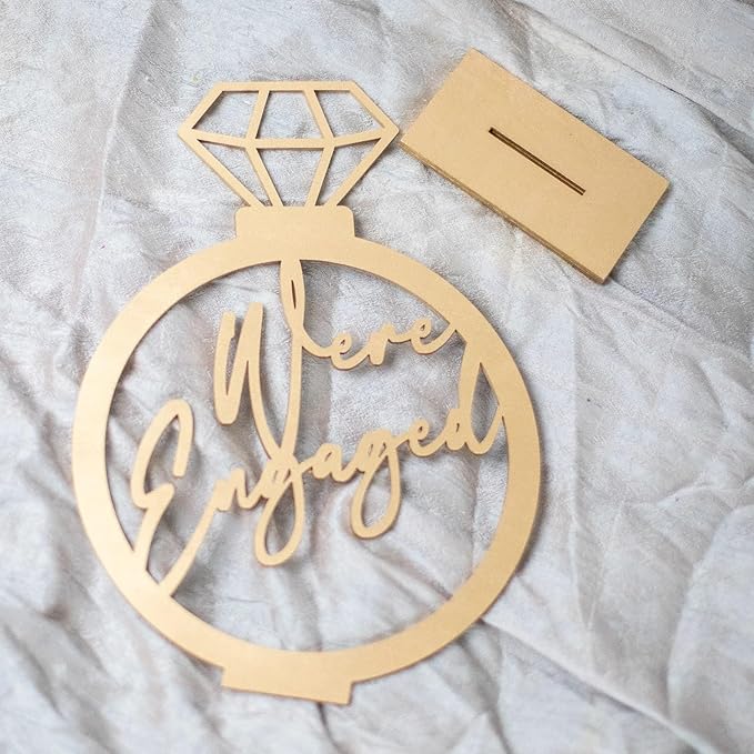 We're Engaged Table Sign,Engagement Party Decorations,Engaged Centerpiece, Engagement Ring Decorations,Engaged Party Decorations,Engagement Party Sign